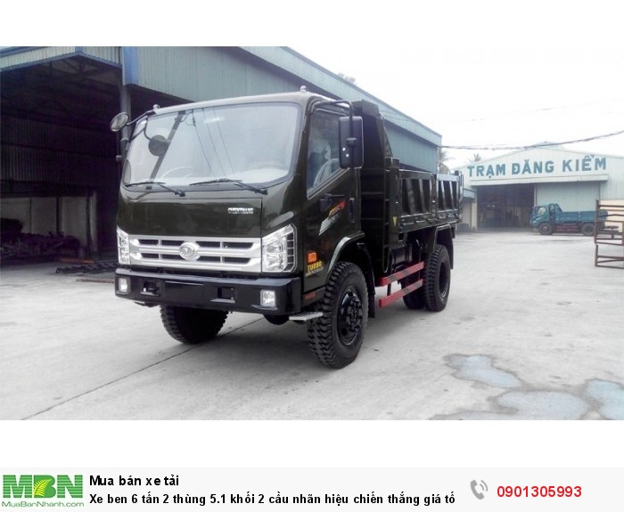 Xe ben 6 tấn 2 thùng 5.1 khối 2 cầu nhãn hiệu chiến thắng giá tốt .