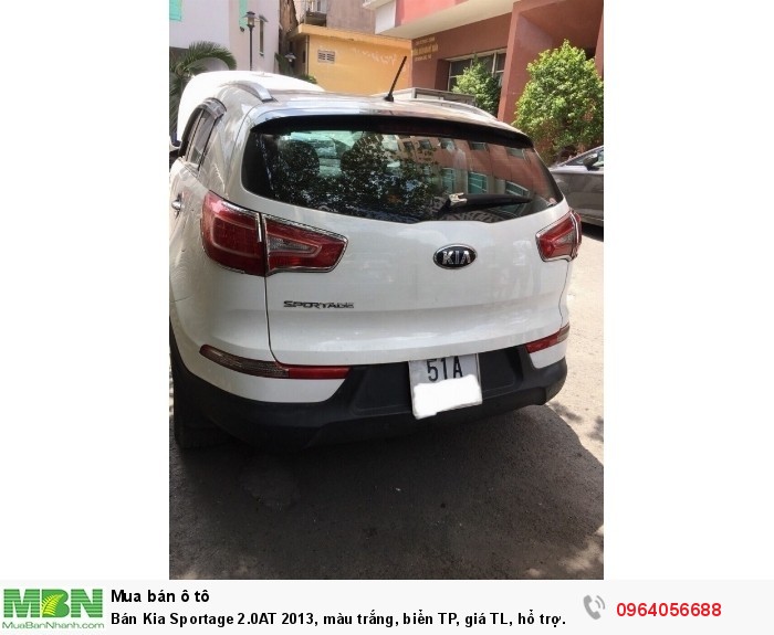 Bán Kia Sportage 2.0AT 2013, màu trắng, biển TP, giá TL, hổ trợ góp