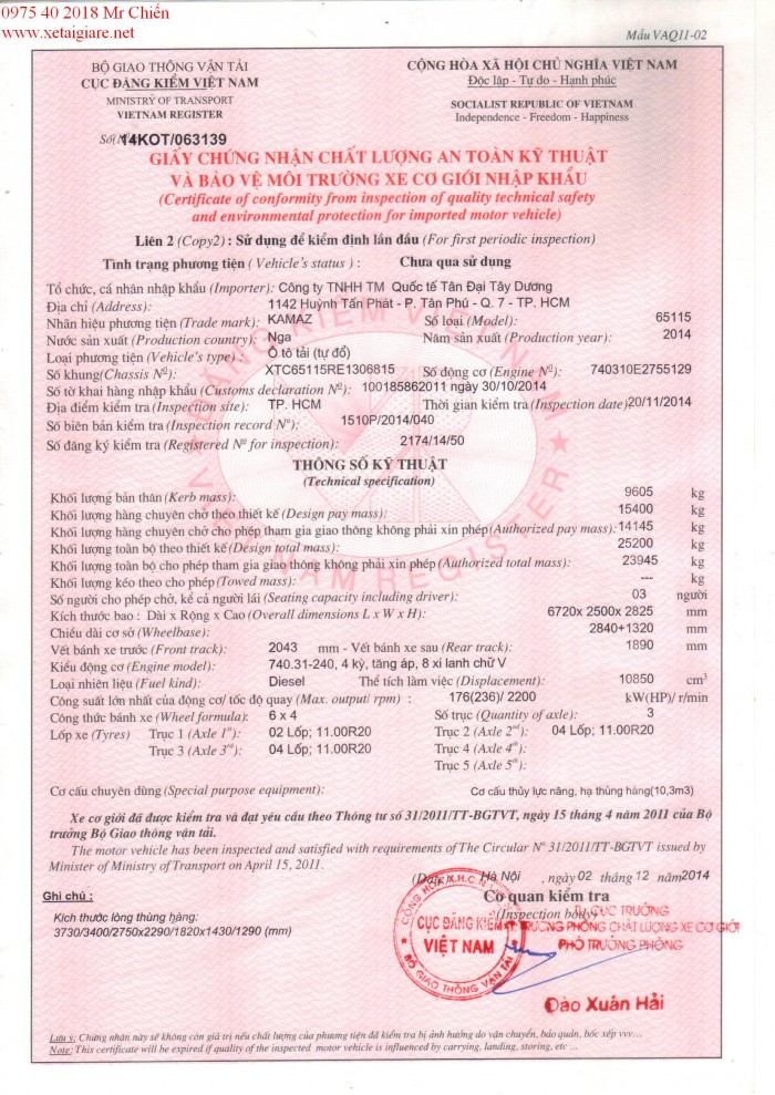 Thanh lí lô hàng xe ben Kamaz đời 2016 giá ưu đãi?