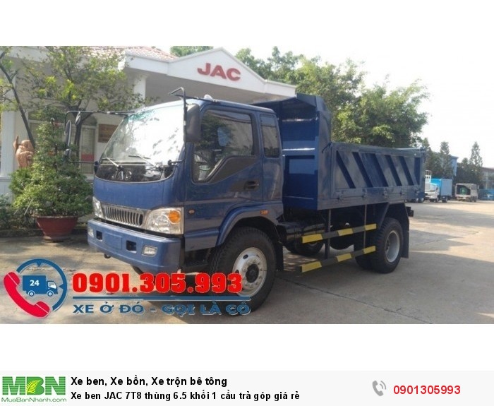 Xe ben JAC  7T8 thùng 6.5 khối 1 cầu trả góp giá rẻ