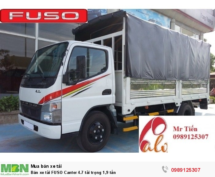 Bán xe tải FUSO Canter 4.7 tải trọng 1,9 tấn