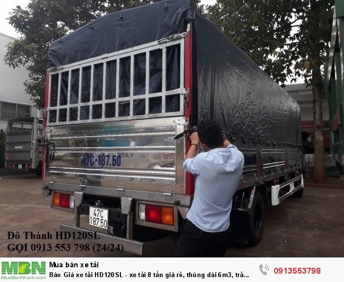 Báo Giá xe tải HD120SL - xe tải 8 tấn giá rẻ, thùng dài 6m3, trả trước 200 triệu, giao xe ngay