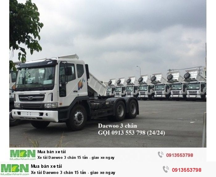 Xe tải Daewoo 3 chân 15 tấn - giao xe ngay