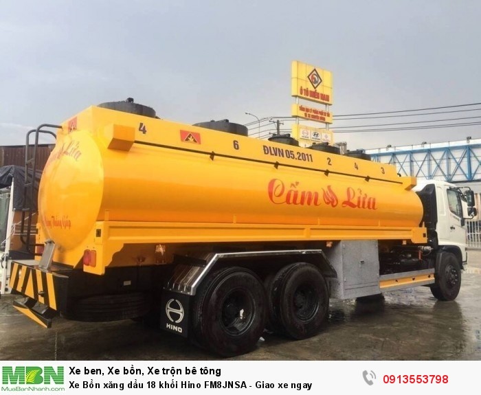 Xe Bồn xăng dầu 18 khối Hino FM8JNSA - Giao xe ngay
