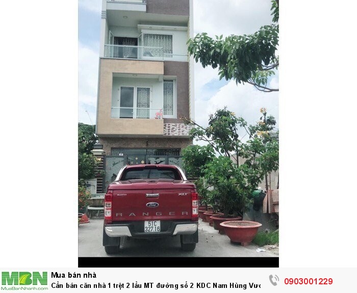 Cần bán căn nhà 1 trệt 2 lầu MT đường số 2 KDC Nam Hùng Vương tphcm,SHR