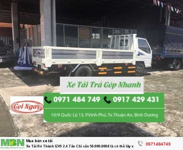 Xe Tải Đô Thành IZ49 2.4 Tấn Chỉ cần 50.000.000đ là có thể lấy xe tặng ngay tỳ hưu vàng tài lộc