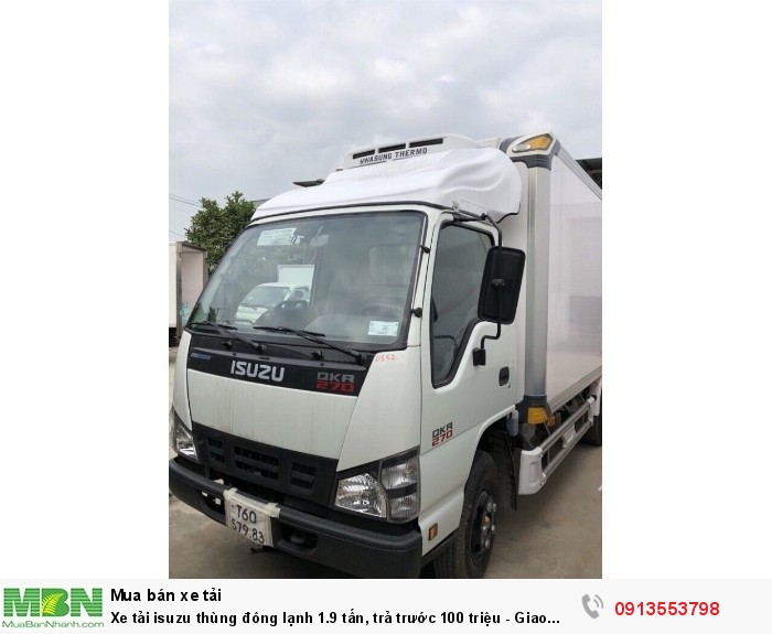 Xe tải isuzu thùng đông lạnh 1.9 tấn, trả trước 100 triệu - Giao xe ngay