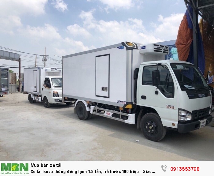 Xe tải isuzu thùng đông lạnh 1.9 tấn, trả trước 100 triệu - Giao xe ngay