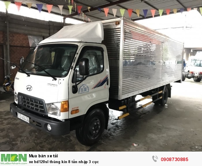 xe hd120sl thùng kín 8 tấn nhập 3 cục