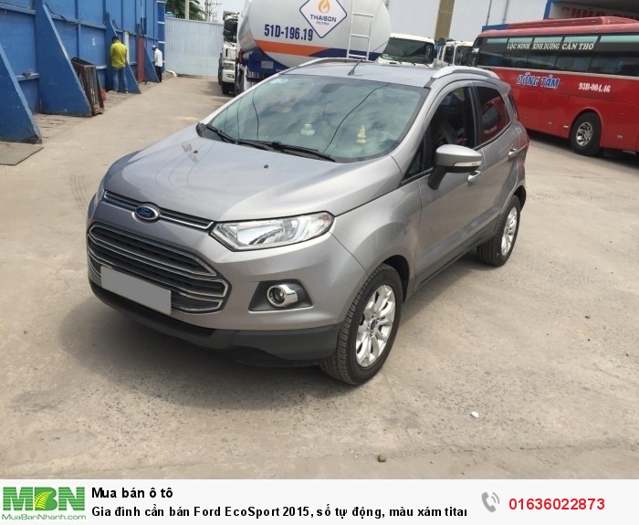 Gia đình cần bán Ford EcoSport 2015, số tự động, màu xám titan, bản full.