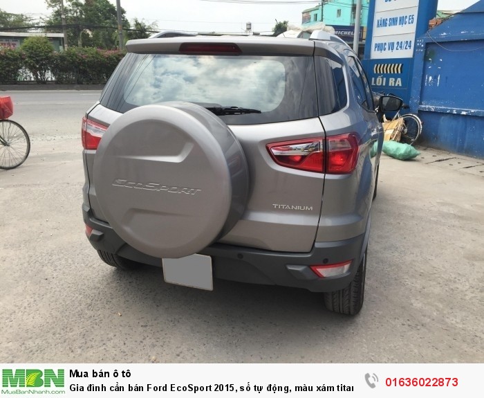 Gia đình cần bán Ford EcoSport 2015, số tự động, màu xám titan, bản full.