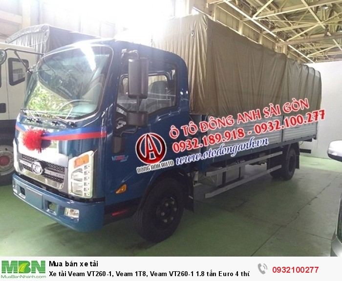 Xe tải Veam VT260-1, Veam 1T8, Veam VT260-1 1.8 tấn Euro 4 thùng dài 6m1