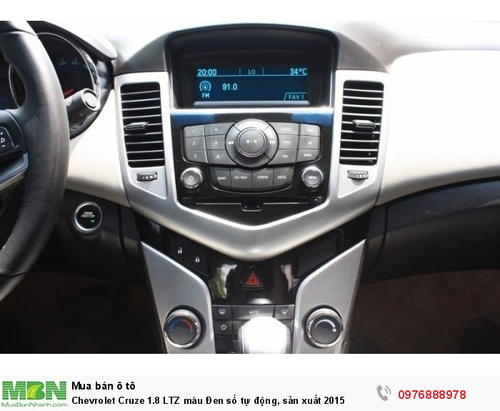 Chevrolet Cruze 1.8 LTZ màu Đen số tự động, sản xuất 2015