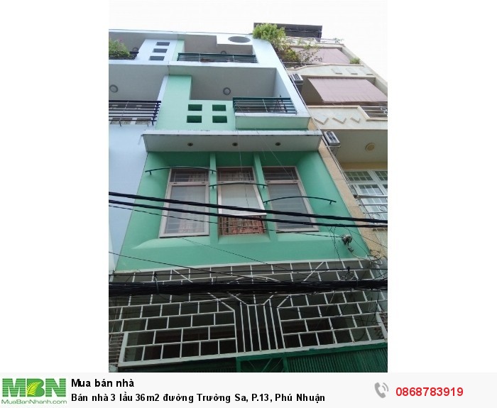 Bán nhà 3 lầu 36m2 đường Trường Sa, P.13, Phú Nhuận