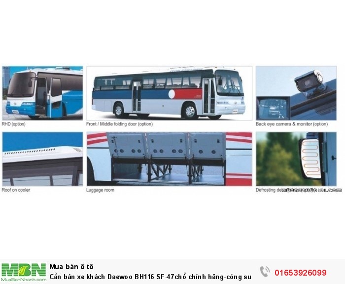 Cần bán xe khách Daewoo BH116 SF-47chỗ chính hãng-công suất cao. Lô mới về. Bán Giá Gốc