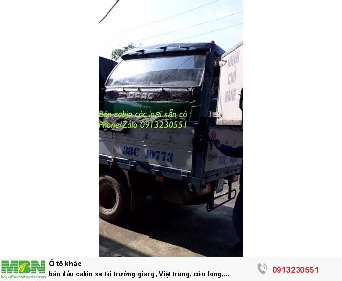 Bán Đầu Cabin Xe Tải Trường Giang, Việt Trung, Cửu Long, Dongfeng, Thaco, Vinaxuki