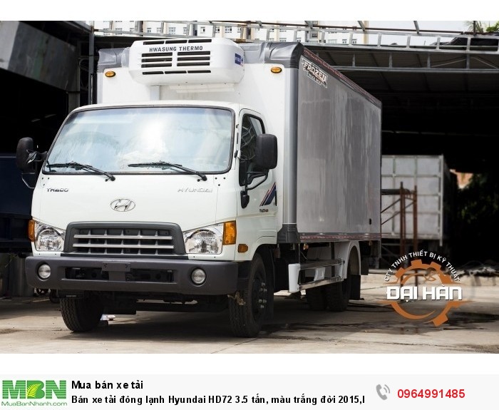 Bán xe tải đông lạnh Hyundai HD72 3.5 tấn, màu trắng đời 2015,bán xe trả góp