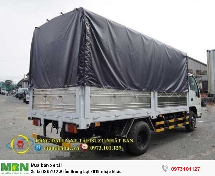 Xe tải ISUZU 2,9 tấn thùng bạt 2018 nhập khẩu