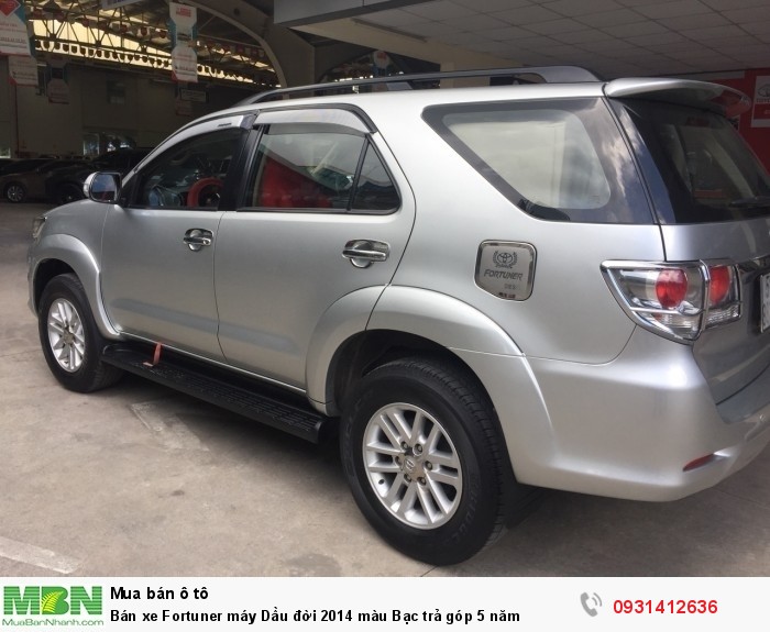 Bán xe Fortuner máy Dầu đời 2014 màu Bạc trả góp 5 năm