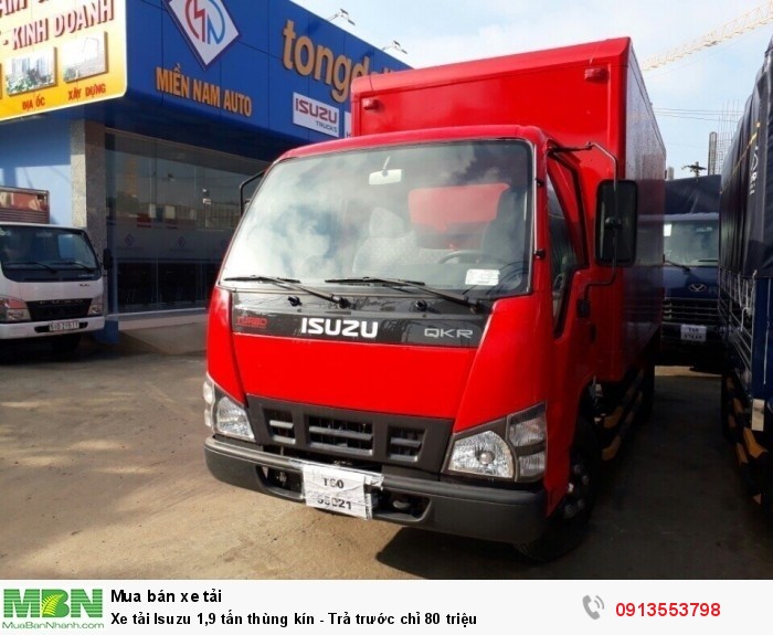 Xe tải Isuzu 1,9 tấn thùng kín - Trả trước chỉ 80 triệu