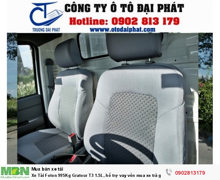 Xe Tải Foton 995Kg Gratour T3 1.5L, hỗ trợ vay vốn mua xe trả góp 80%