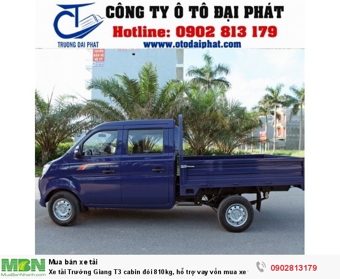 Xe tải Trường Giang T3 cabin đôi 810kg, hỗ trợ vay vốn mua xe trả góp 80% 2