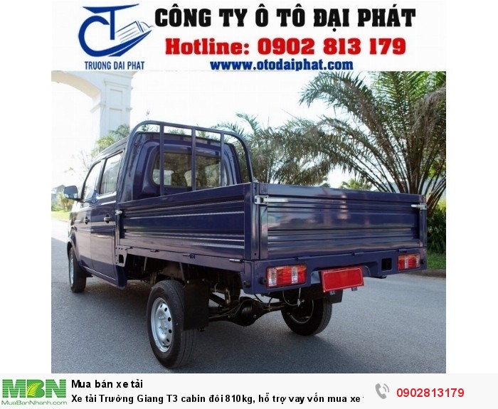 Xe tải Trường Giang T3 cabin đôi 810kg, hỗ trợ vay vốn mua xe trả góp 80% 3