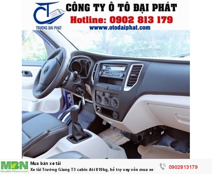 Xe tải Trường Giang T3 cabin đôi 810kg, hỗ trợ vay vốn mua xe trả góp 80% 4
