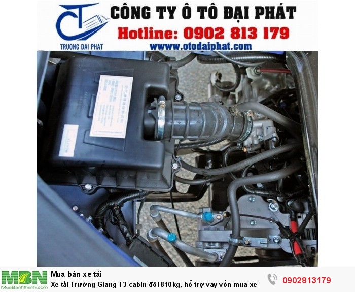 Xe tải Trường Giang T3 cabin đôi 810kg, hỗ trợ vay vốn mua xe trả góp 80%