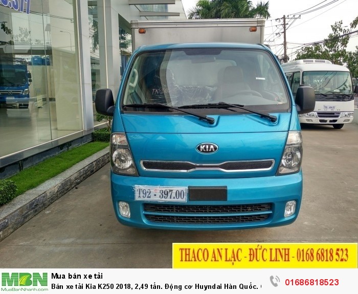 Bán xe tải KIA K250 2020 tải 2,49 tấn. Động cơ HUYNDAI, xe có sẵn giao ngay