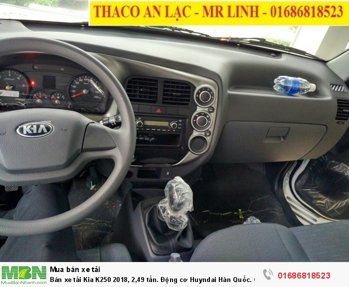 Bán xe tải KIA K250 2020 tải 2,49 tấn. Động cơ HUYNDAI, xe có sẵn giao ngay