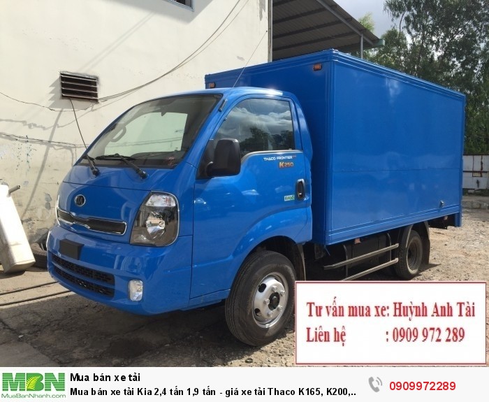 Mua bán xe tải Kia 2,4 tấn 1,9 tấn - giá xe tải Thaco K165, K200, K250 trả góp Vũng Tàu