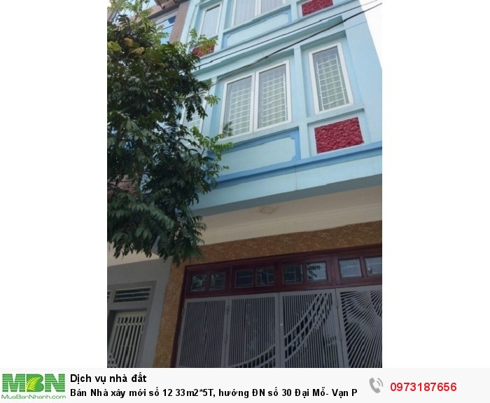 Bán Nhà xây mới số 12  33m2*5T, hướng ĐN số 30 Đại Mỗ- Vạn Phúc..