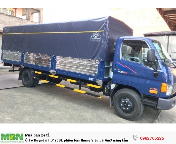Ô Tô Huyndai HD120SL phiên bản thùng Siêu dài 6m3 nâng tầm thế giới