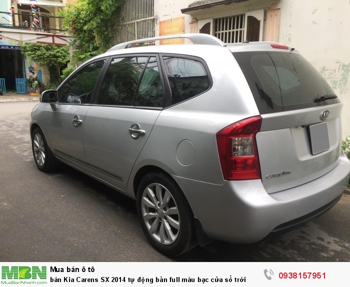 Bán Kia Carens SX 2014 tự động bản full màu bạc cửa sổ trời