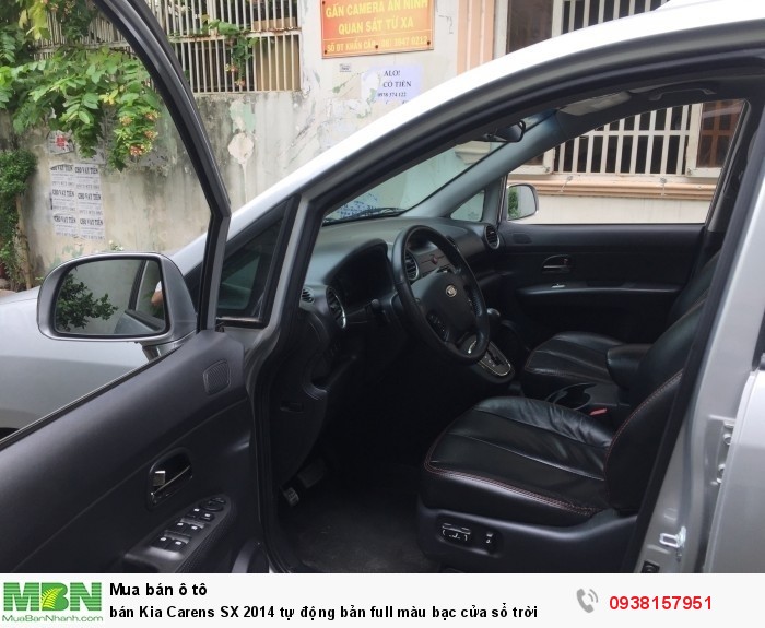 Bán Kia Carens SX 2014 tự động bản full màu bạc cửa sổ trời