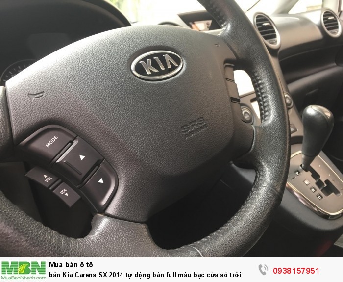 Bán Kia Carens SX 2014 tự động bản full màu bạc cửa sổ trời