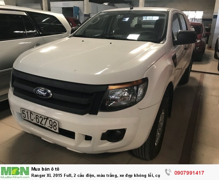 Ranger XL 2015 Full, 2 cầu điện, màu trắng, xe đẹp không lỗi, cực chất!!