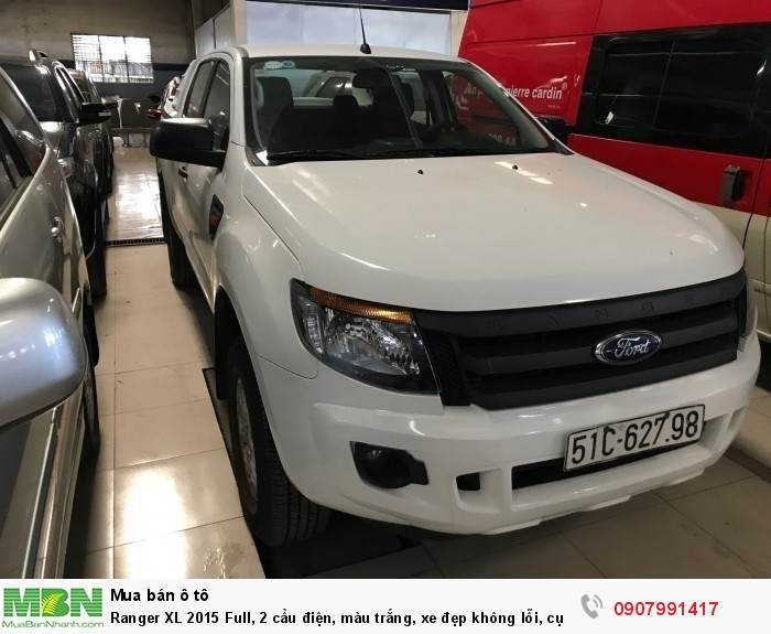 Ranger XL 2015 Full, 2 cầu điện, màu trắng, xe đẹp không lỗi, cực chất!!