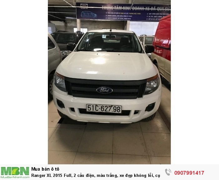 Ranger XL 2015 Full, 2 cầu điện, màu trắng, xe đẹp không lỗi, cực chất!!