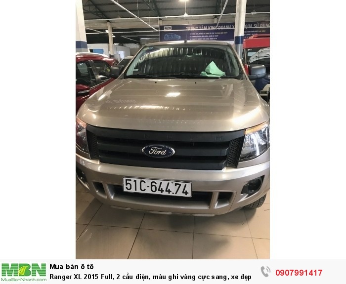 Ranger XL 2015 Full, 2 cầu điện, màu ghi vàng cực sang, xe đẹp như ảnh