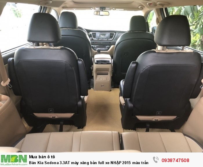 Bán Kia Sedona 3.3AT máy xăng bản full xe NHẬP 2015 màu trắng