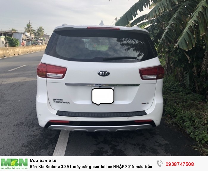Bán Kia Sedona 3.3AT máy xăng bản full xe NHẬP 2015 màu trắng