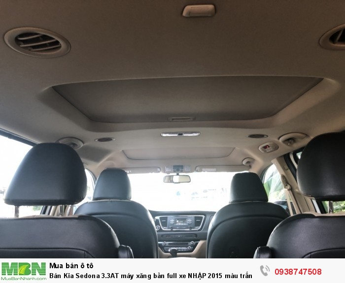 Bán Kia Sedona 3.3AT máy xăng bản full xe NHẬP 2015 màu trắng