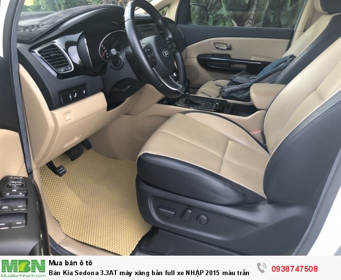 Bán Kia Sedona 3.3AT máy xăng bản full xe NHẬP 2015 màu trắng