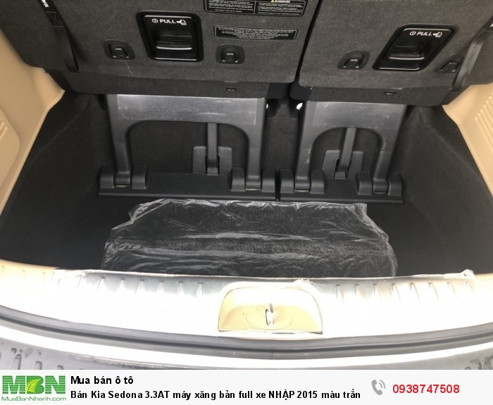 Bán Kia Sedona 3.3AT máy xăng bản full xe NHẬP 2015 màu trắng