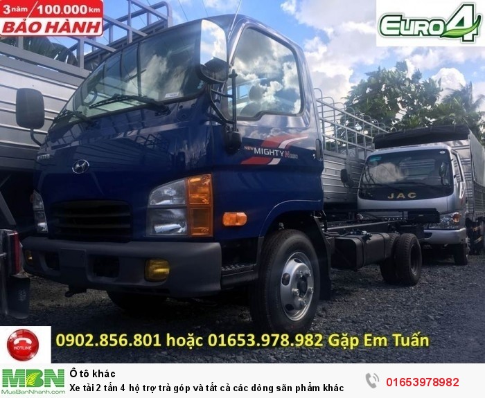 Xe tải 2 tấn 4 hộ trợ trả góp và tất cả các dòng sãn phẩm khác