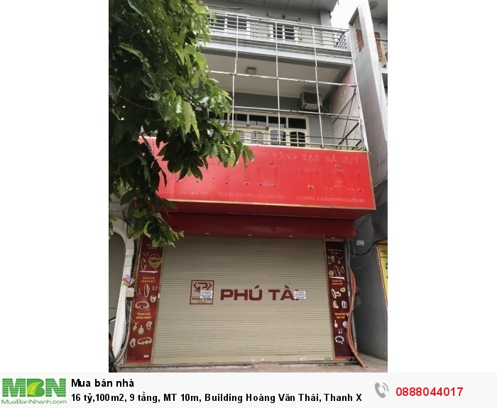 100m2, 9 tầng, MT 10m, Building Hoàng Văn Thái, Thanh Xuân