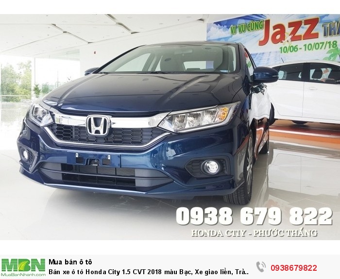 Bán xe ô tô Honda City 1.5 CVT 2018 màu Bạc, Xe giao liền, Trả góp chỉ 120 triệu nhận xe