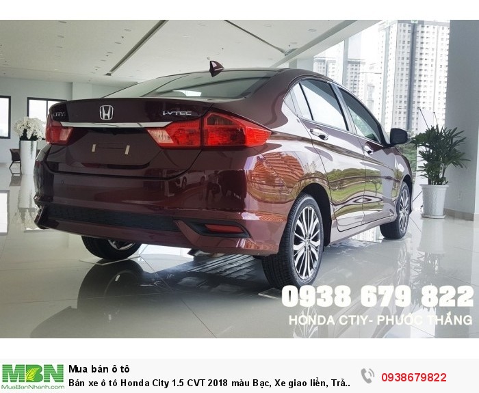 Bán xe ô tô Honda City 1.5 CVT 2018 màu Bạc, Xe giao liền, Trả góp chỉ 120 triệu nhận xe